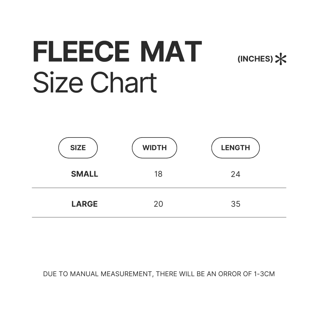 Fleece Mat Size Chart - Saiki K Store