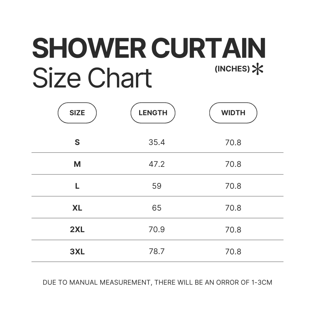 Shower Curtain Size Chart - Saiki K Store