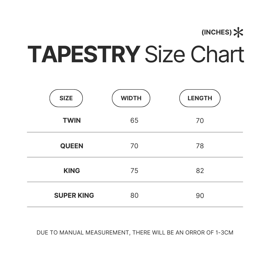 Tapestry Size Chart - Saiki K Store