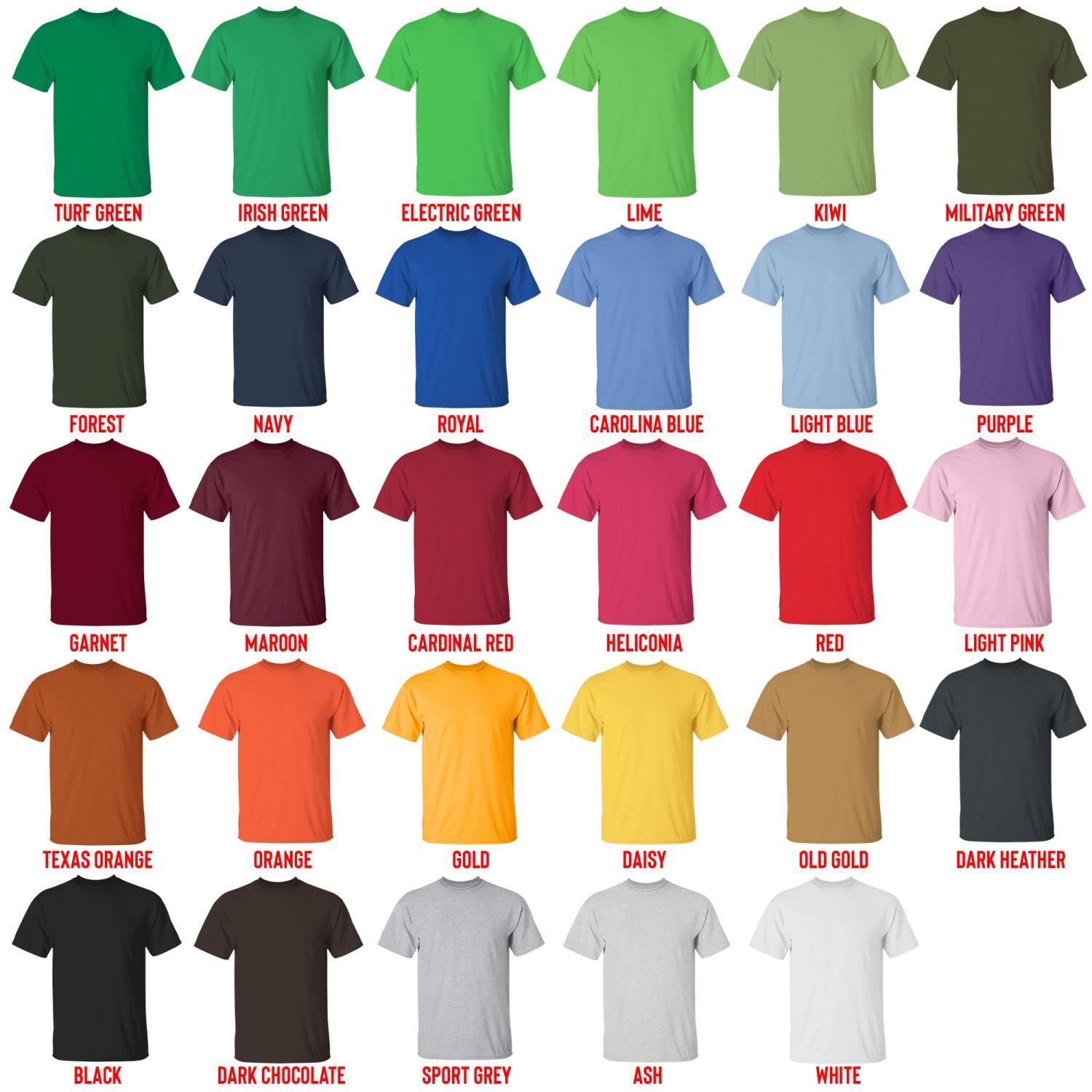 t shirt color chart - Saiki K Store