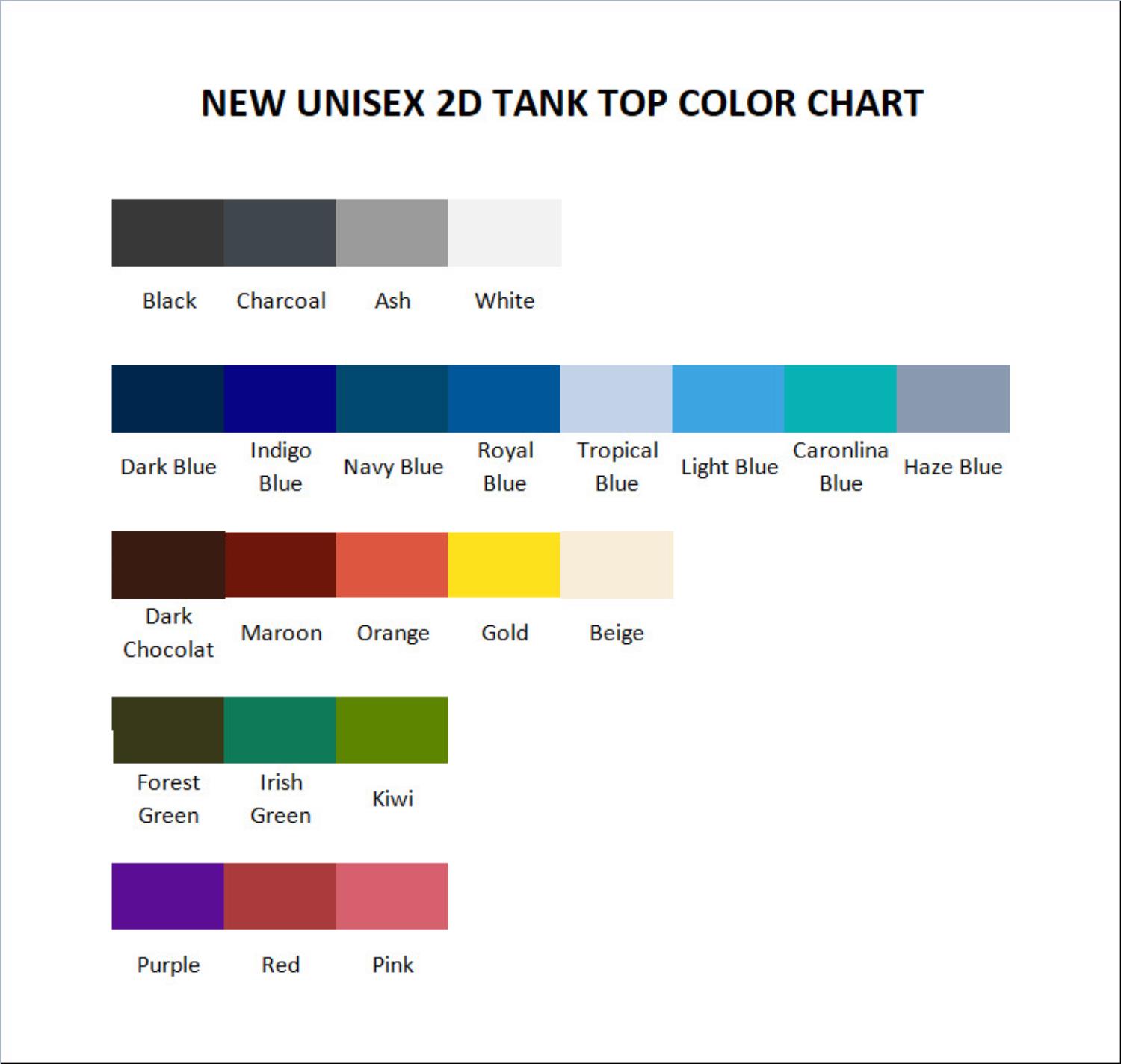 tank top color chart - Saiki K Store