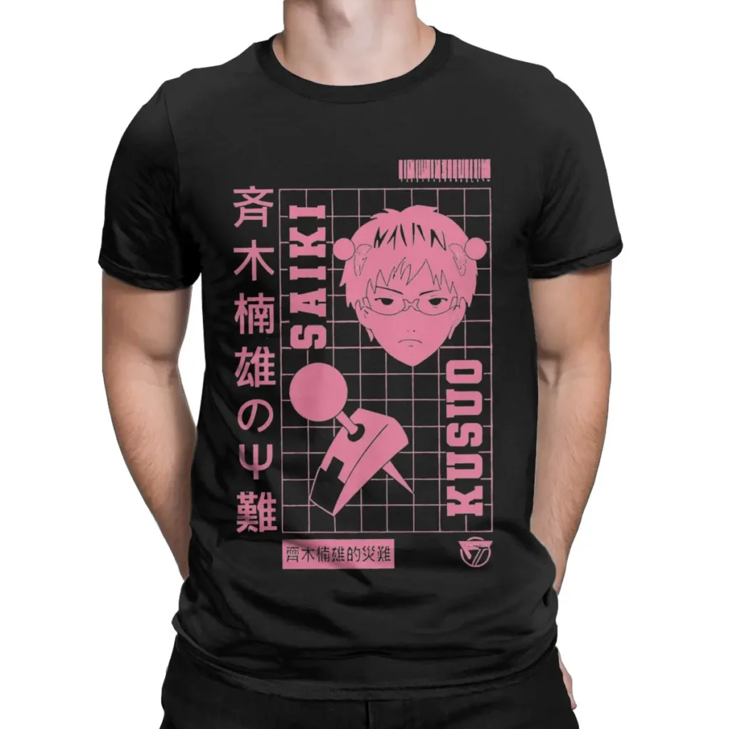 Anime The Disastrous Life Of Saiki K Saiki Kusuo T Shirt for Men Cotton T Shirt 1 - Saiki K Store