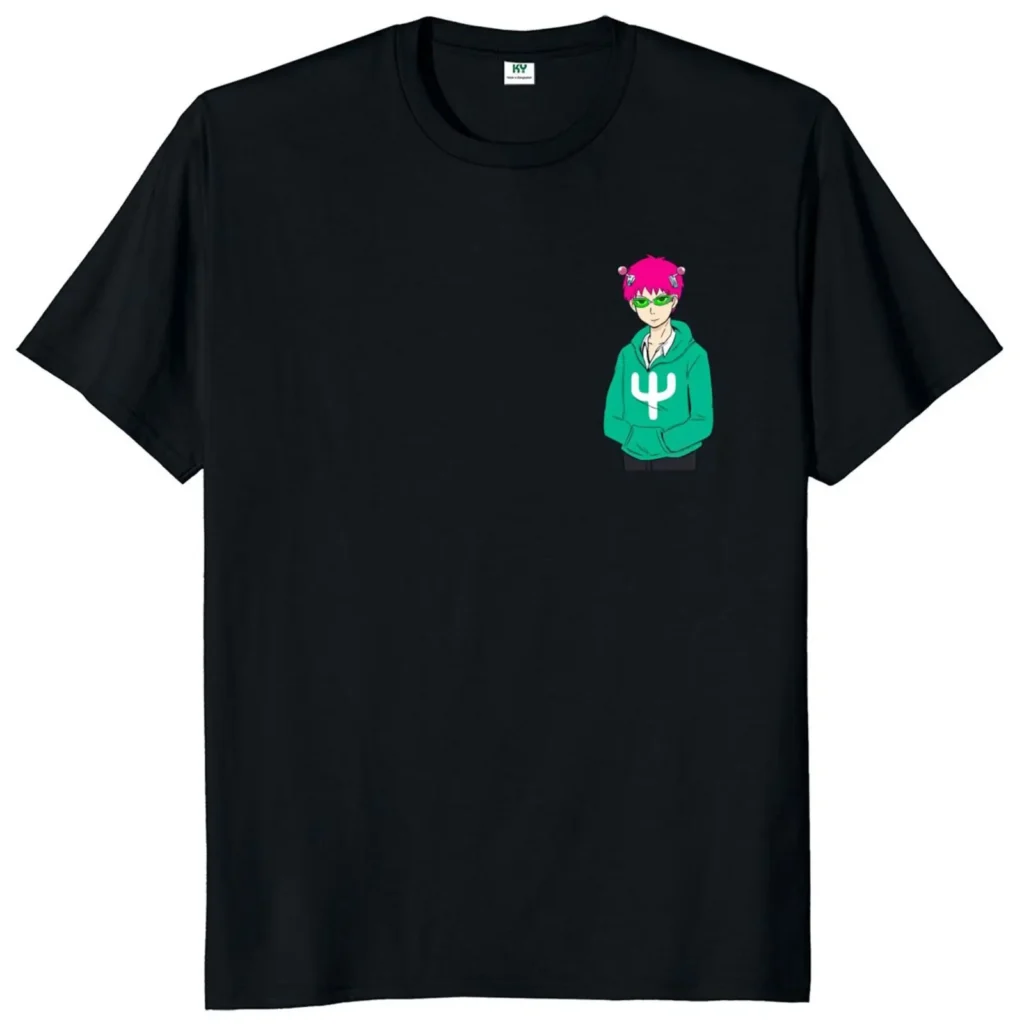 Anime The Disastrous Life of Saiki K T Shirt Saiki Kusuo Pocket Japanese Aesthetic Tee Shirt 1 - Saiki K Store