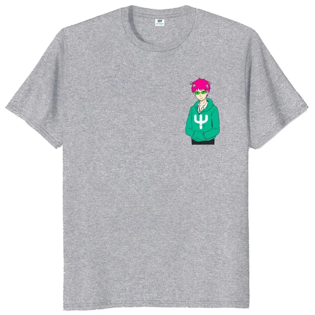 Anime The Disastrous Life of Saiki K T Shirt Saiki Kusuo Pocket Japanese Aesthetic Tee Shirt 3 - Saiki K Store