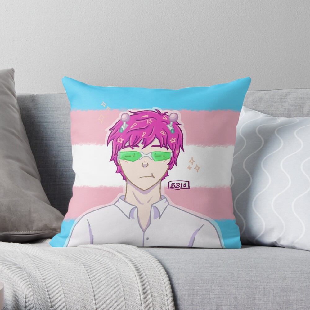 Saiki K Transgender Pride Throw Pillow