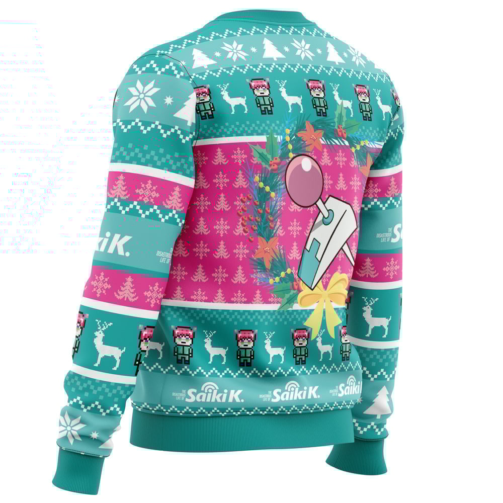 Christmas at School Saiki Kusuo no Psi-nan Ugly Christmas Sweater - Image 3