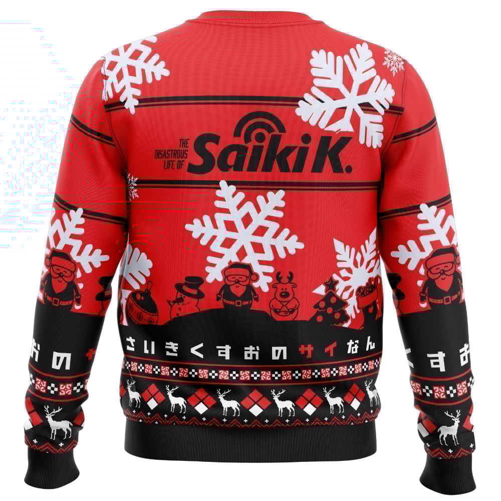 Santa Saiki The Desastrous Life of Saiki K. Ugly Christmas Sweater - Image 2